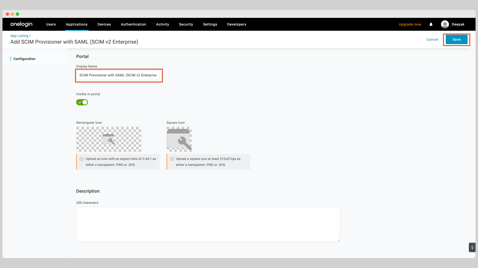 iOneLogin SCIM Step 3